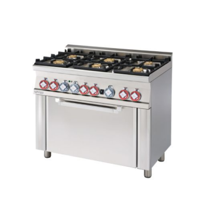 Κουζίνα αερίου 6 εστιών με φούρνο αερίου στατικό CF6-610G